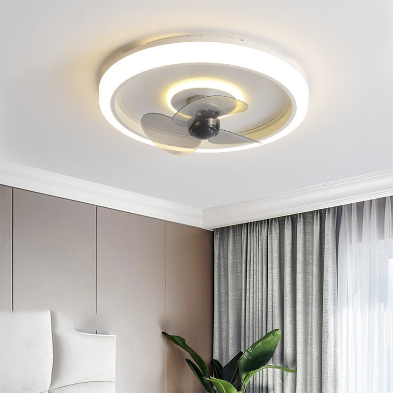 Runde Formmetall Deckenlüfter Moderne Style 2 Lichter Deckenventilator Lampe