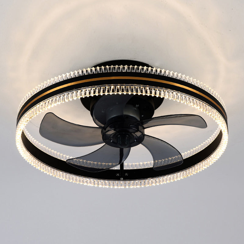 Luci a ventola del soffitto del cerchio in metallo 2 moderni luci a filo a LED LED