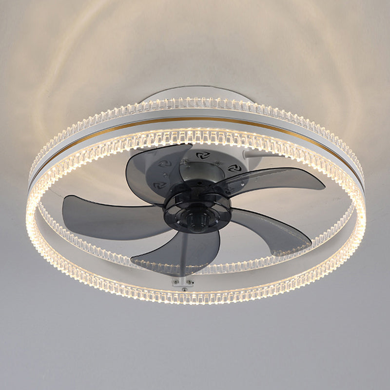 Metal Circle Ceiling Fan Lights Modern Style 2 Light LED Flush Lights