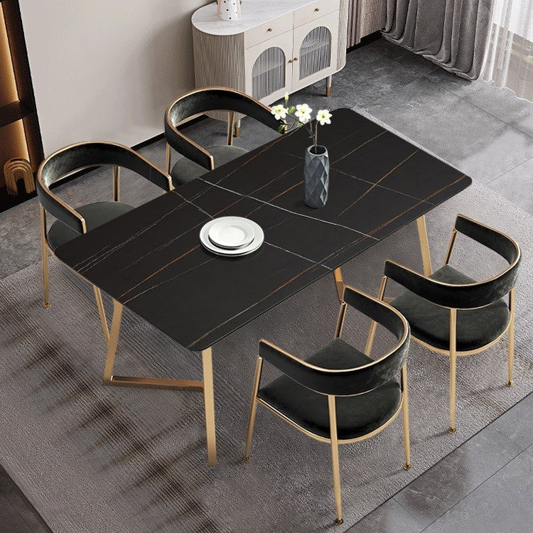 Glam 1/4/5 Pieces Dining Room Chair Set Rectangle Dining Table Set