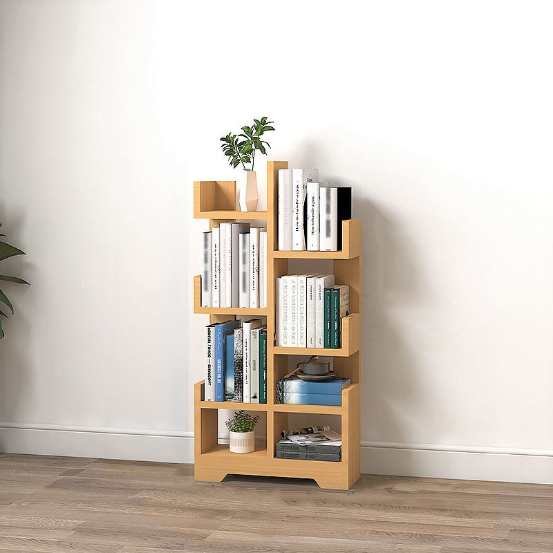 Scandinavian Manufactured Wood Geometric Bookshelf Vertical Open Bookshelf