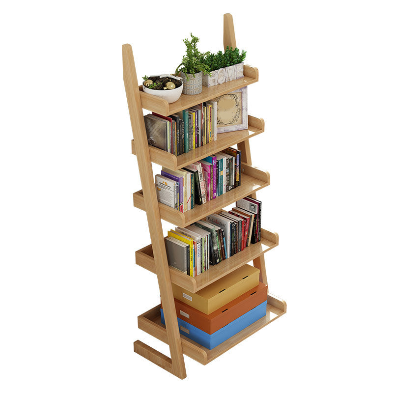 Rubber Wood Ladder boekenplank Moderne Open Back boekenplank voor thuiskantoor