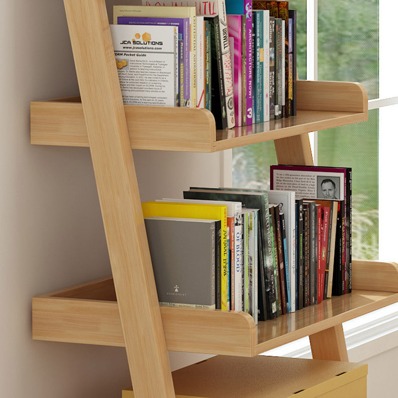 Échelle en bois de caoutchouc étagère moderne Open Back Bibelle pour le bureau à domicile