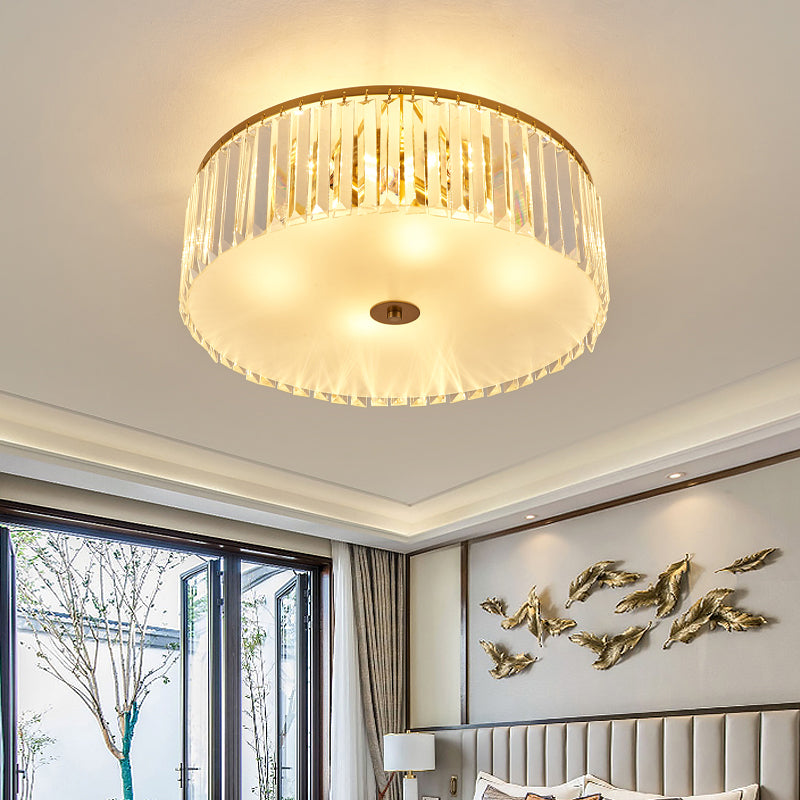 Crystal Shaded Ceiling Mounted Lamp Fixture Simplicity Bedroom Ceiling Mounted Light