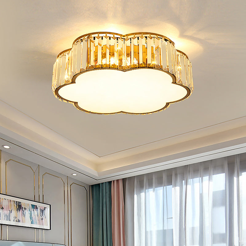 Crystal Shaded Ceiling Mounted Lamp Fixture Simplicity Bedroom Ceiling Mounted Light