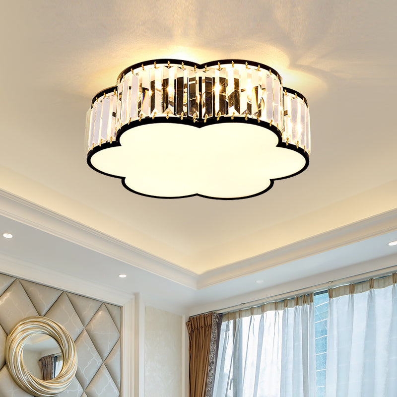 Crystal Shaded Ceiling Mounted Lamp Fixture Simplicity Bedroom Ceiling Mounted Light