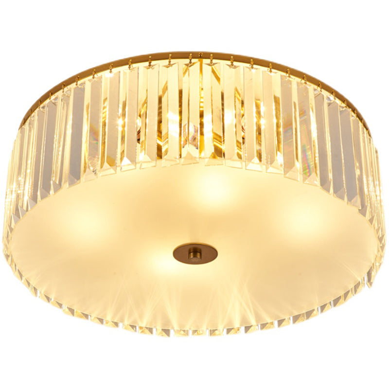 Crystal Shaded Ceiling Mounted Lamp Fixture Simplicity Bedroom Ceiling Mounted Light