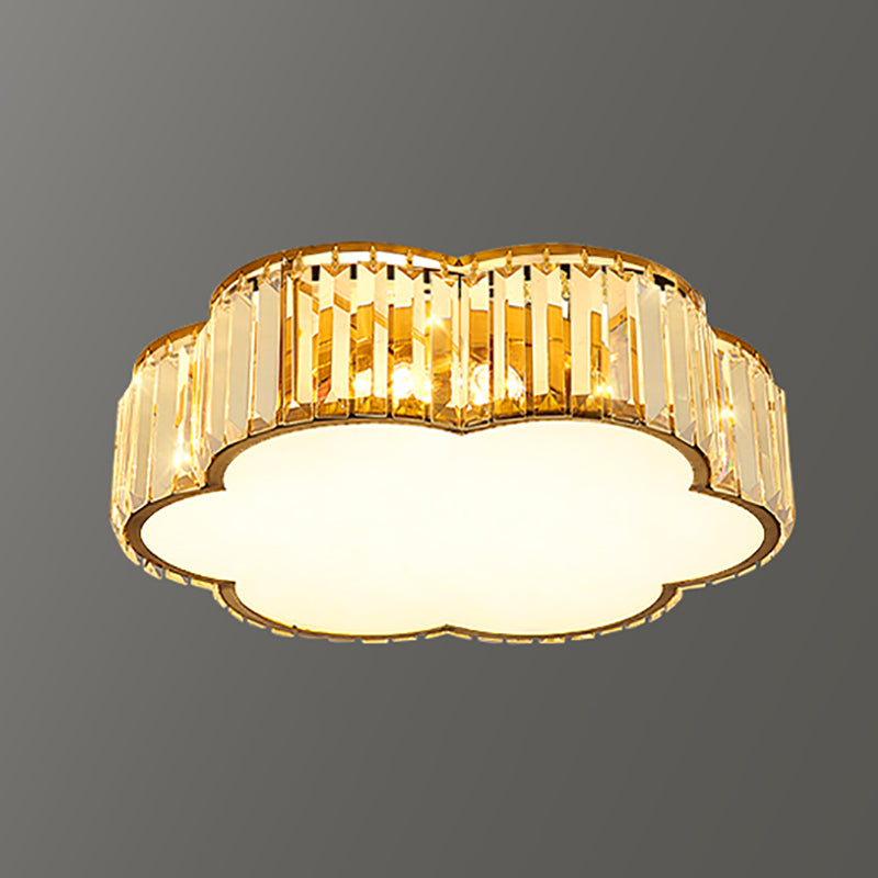 Crystal Shaded Ceiling Mounted Lamp Fixture Simplicity Bedroom Ceiling Mounted Light