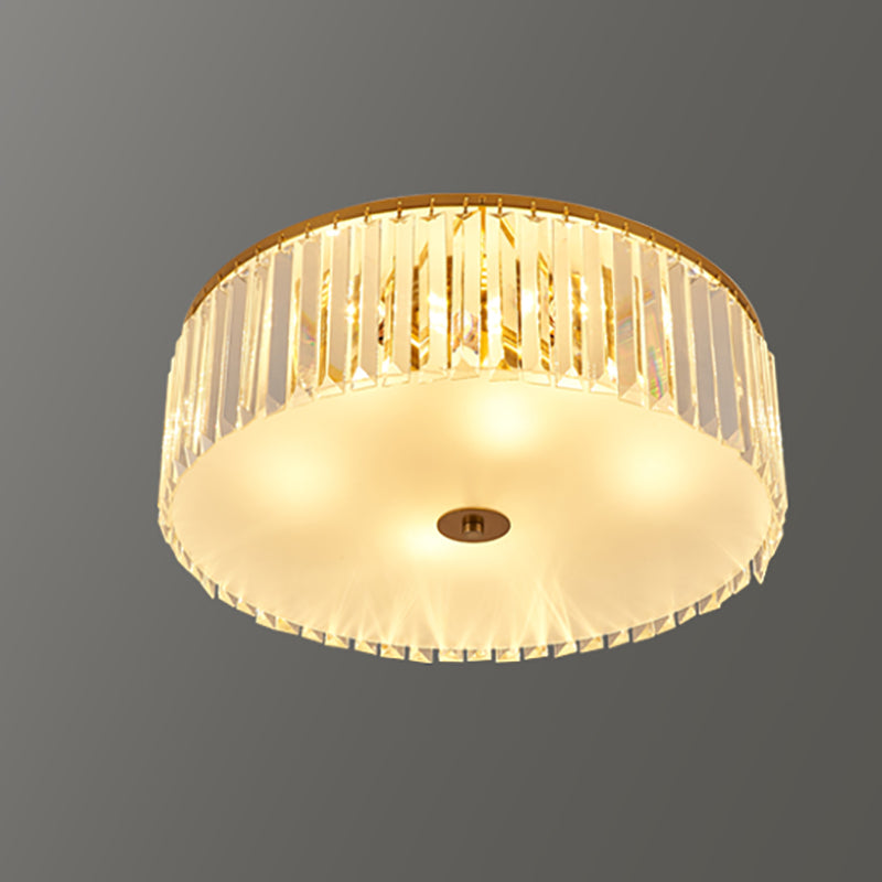 Crystal Shaded Ceiling Mounted Lamp Fixture Simplicity Bedroom Ceiling Mounted Light