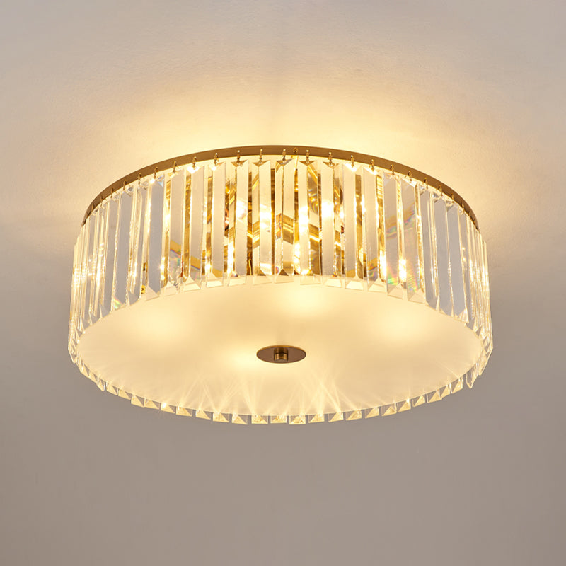 Crystal Shaded Ceiling Mounted Lamp Fixture Simplicity Bedroom Ceiling Mounted Light