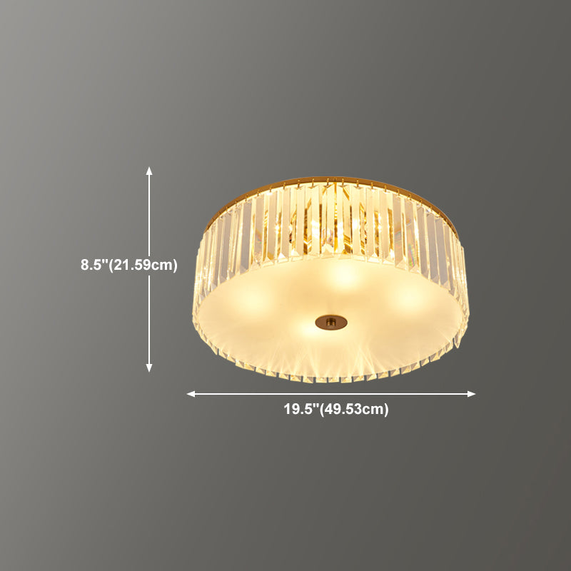 Crystal Shaded Ceiling Mounted Lamp Fixture Simplicity Bedroom Ceiling Mounted Light