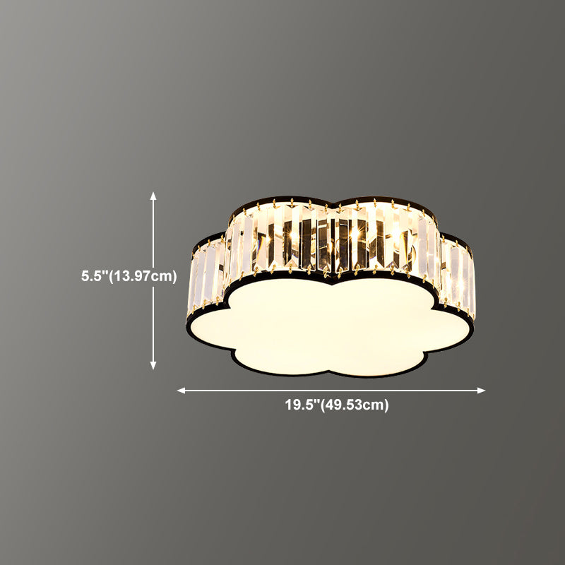 Accesorio de lámpara montada con techo sombreado de cristal simplicidad de techo de dormitorio luz montada