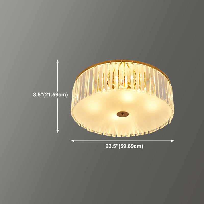 Crystal Shaded Ceiling Mounted Lamp Fixture Simplicity Bedroom Ceiling Mounted Light