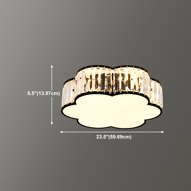 Accesorio de lámpara montada con techo sombreado de cristal simplicidad de techo de dormitorio luz montada