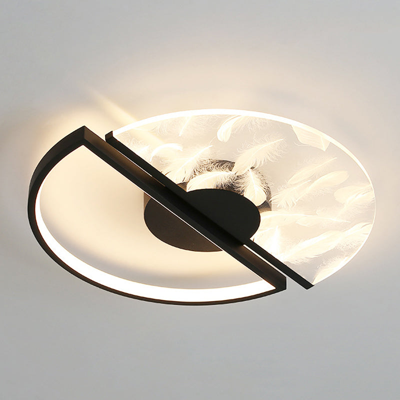 Forme rond en métal Lumière de plafond style moderne 2 lumières luminaires de plafond rinçage