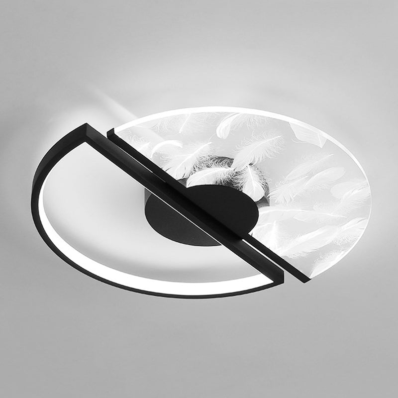 Metal Round Shape Flush Ceiling Light Modern Style 2-Lights Flush Ceiling Light Fixtures