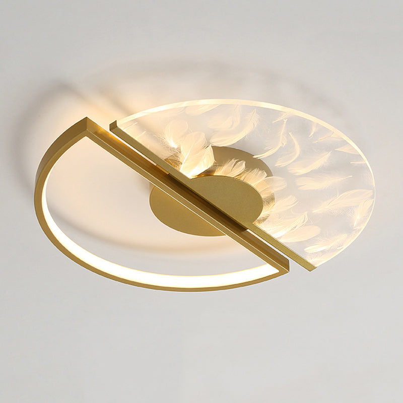 Forme rond en métal Lumière de plafond style moderne 2 lumières luminaires de plafond rinçage