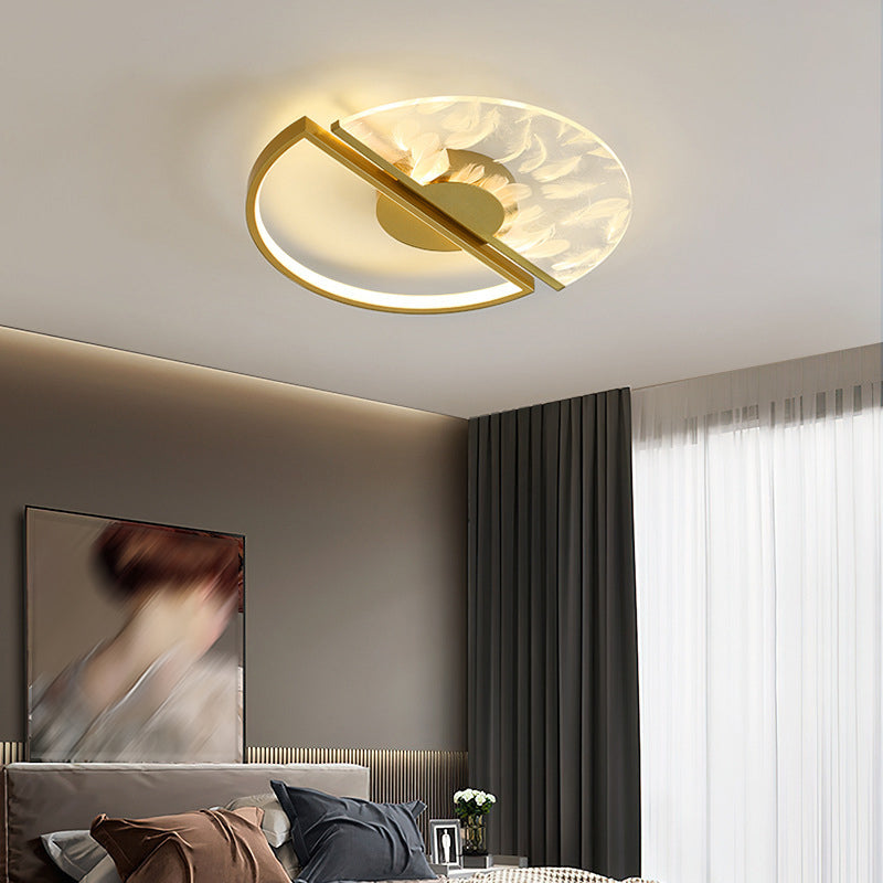 Forma rotonda in metallo a fiuto leggero moderno stile moderno a fiuto con soffitto con soffitto