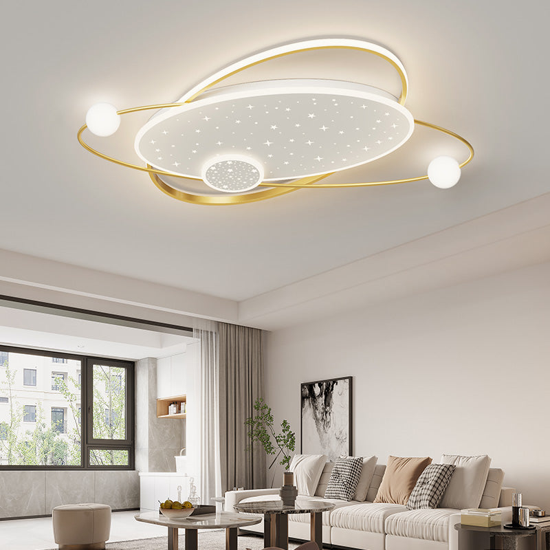 Modern Style Geometry Shade Ceiling Light Fixtures Metal 5 Light Ceiling Mounted Lights