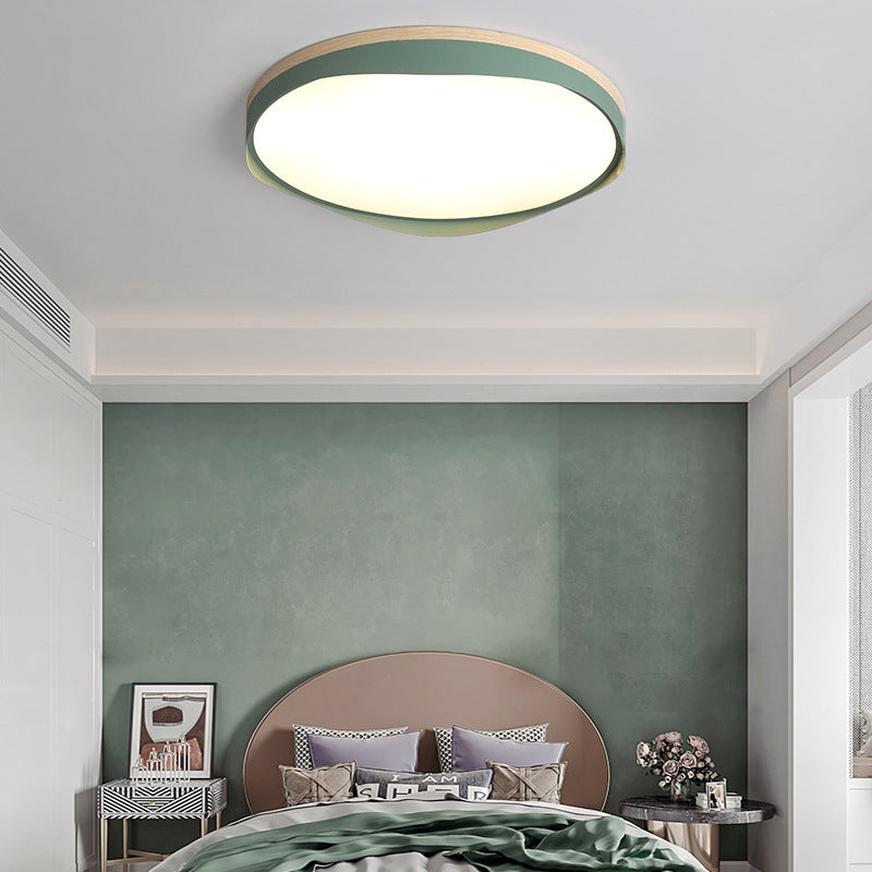 Modern Style Circle Shape Ceiling Lighting Metal 1 Light Ceiling Light for Bedroom