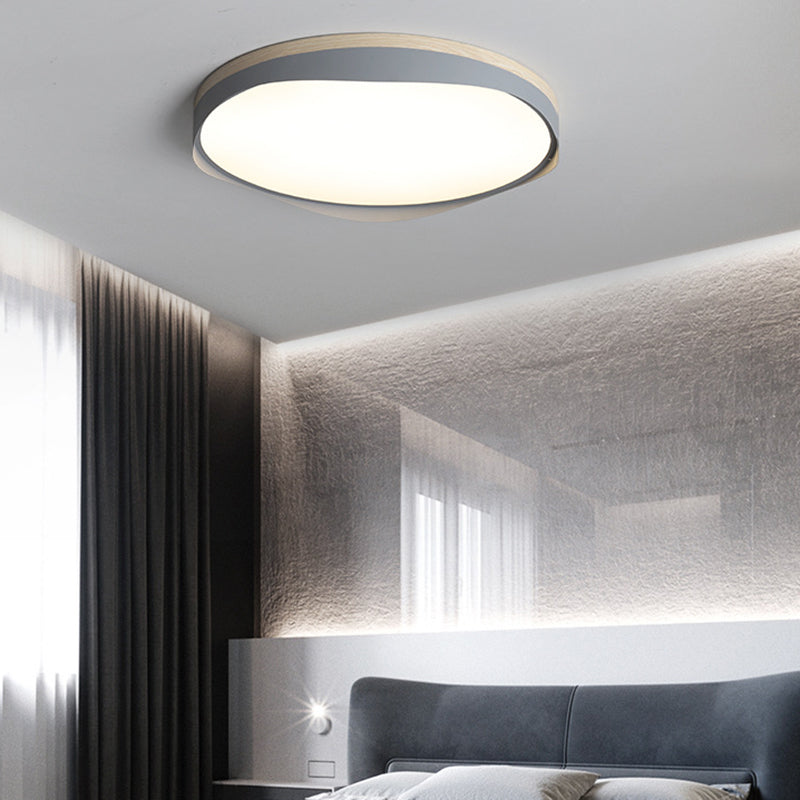 Modern Style Circle Shape Ceiling Lighting Metal 1 Light Ceiling Light for Bedroom