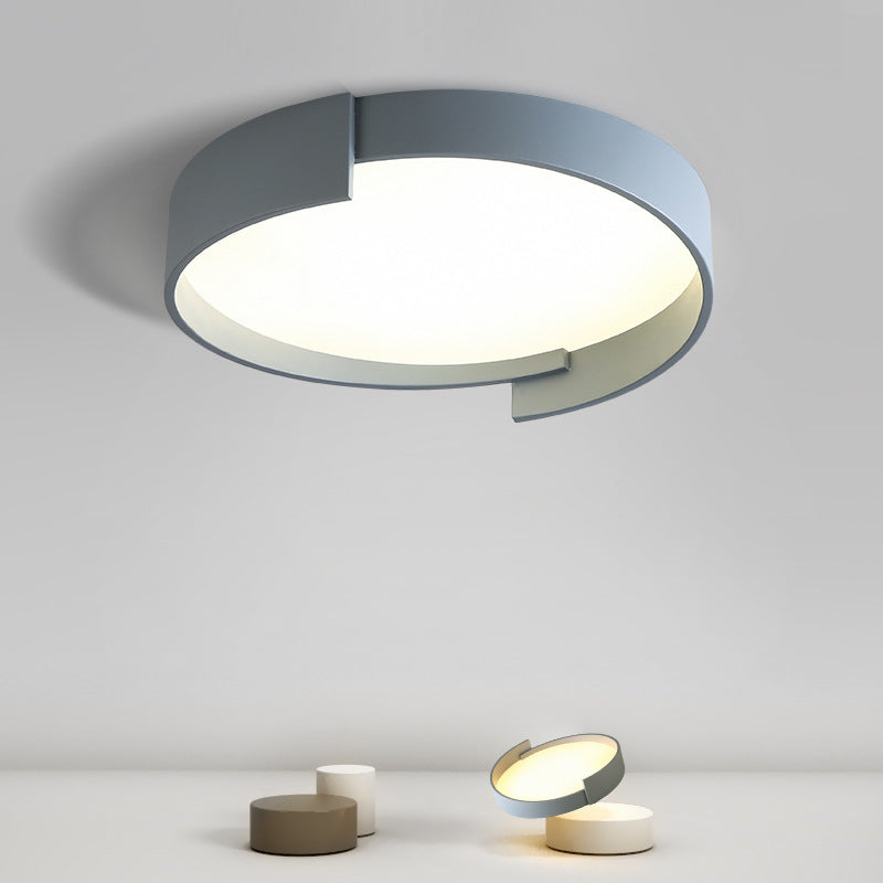 Modern Style Circle Shape Ceiling Light Metal 1 Light Ceiling Light for Bedroom