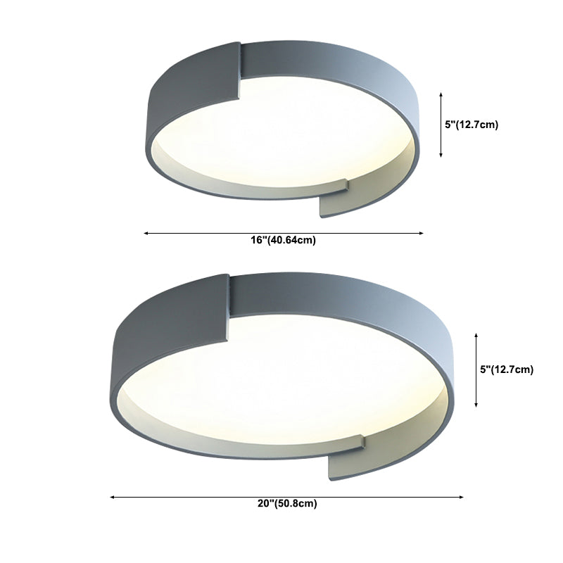 Modern Style Circle Shape Ceiling Light Metal 1 Light Ceiling Light for Bedroom