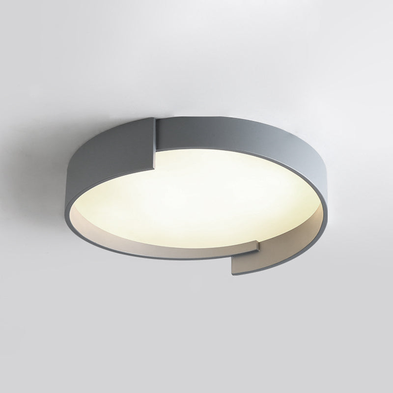 Modern Style Circle Shape Ceiling Light Metal 1 Light Ceiling Light for Bedroom