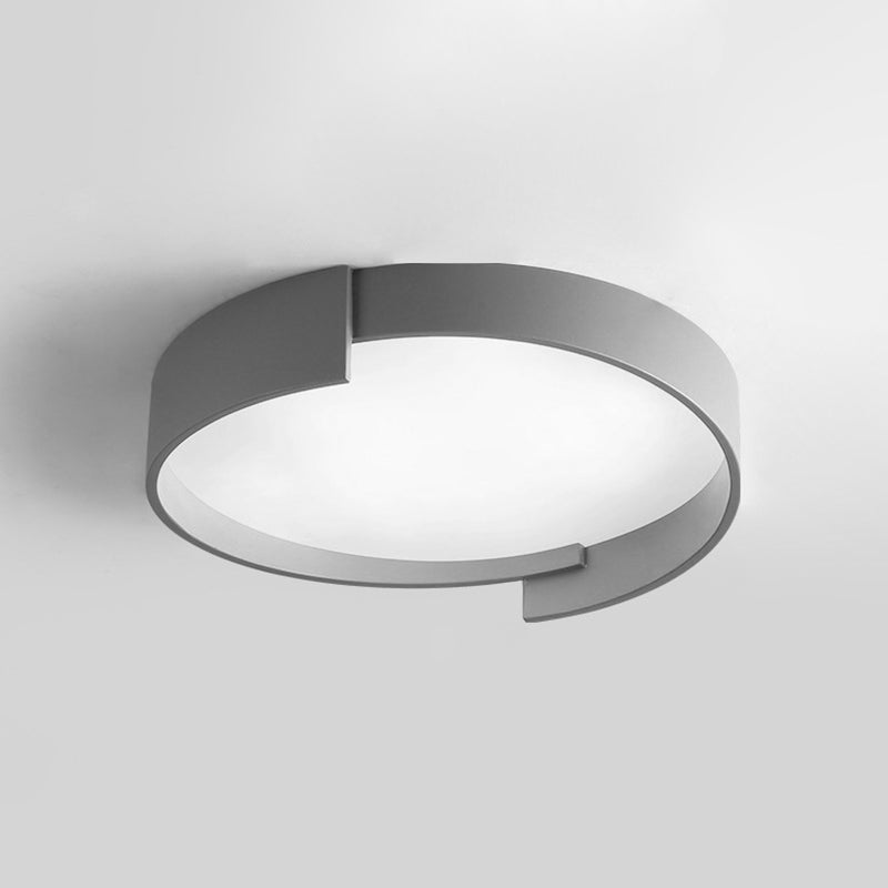 Modern Style Circle Shape Ceiling Light Metal 1 Light Ceiling Light for Bedroom