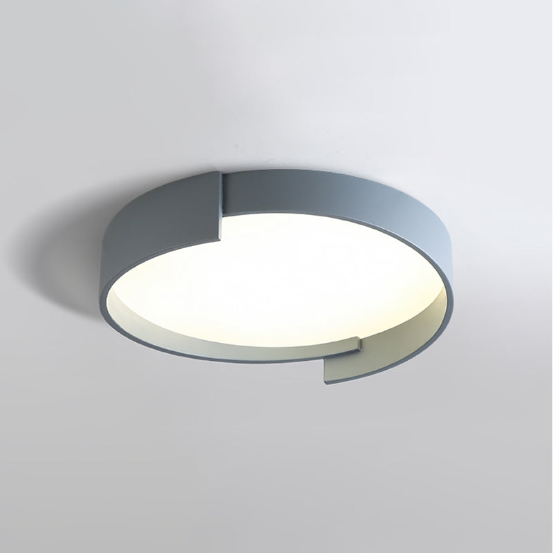 Modern Style Circle Shape Ceiling Light Metal 1 Light Ceiling Light for Bedroom