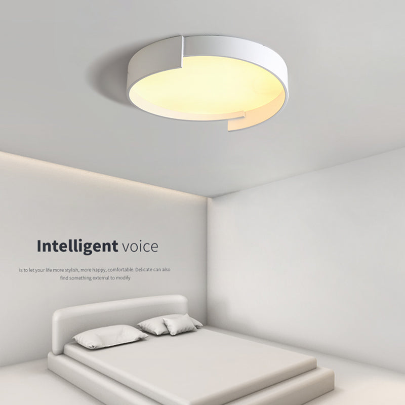 Modern Style Circle Shape Ceiling Light Metal 1 Light Ceiling Light for Bedroom