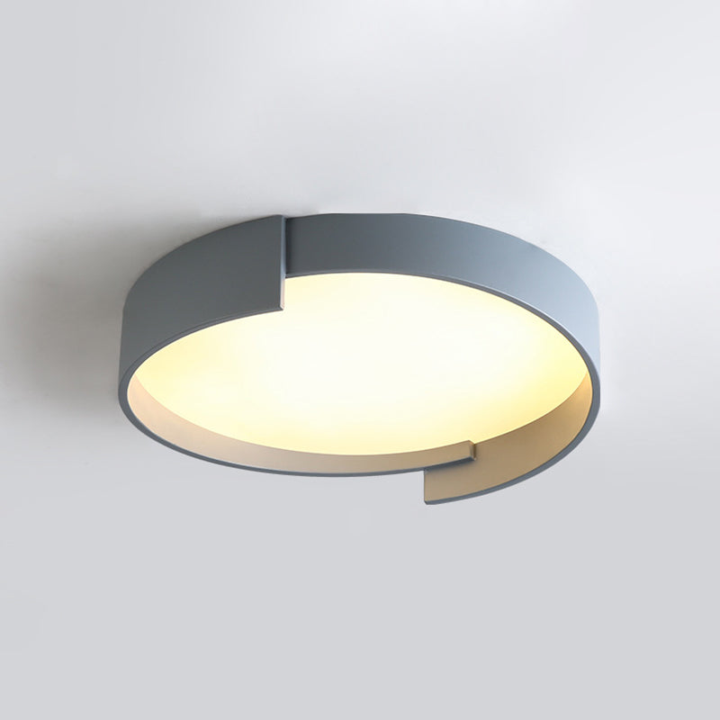 Modern Style Circle Shape Ceiling Light Metal 1 Light Ceiling Light for Bedroom