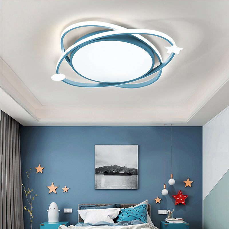 Metal Geometric Flush Mount Light Lovely Style Ceiling Light for Kid's Room