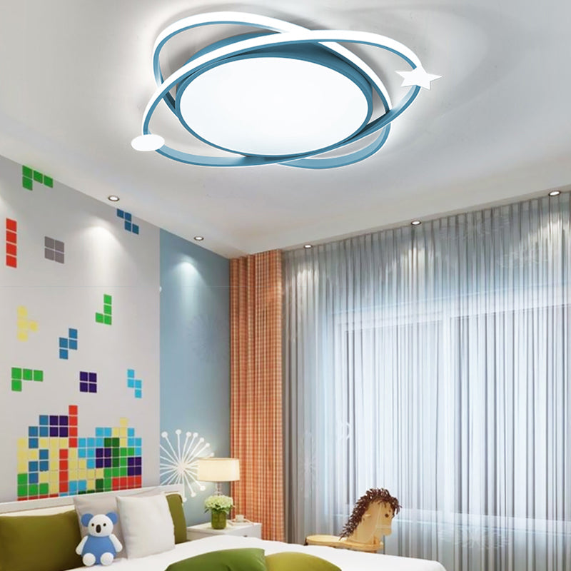 Metal Geometric Flush Mount Light Lovely Style Ceiling Light for Kid's Room