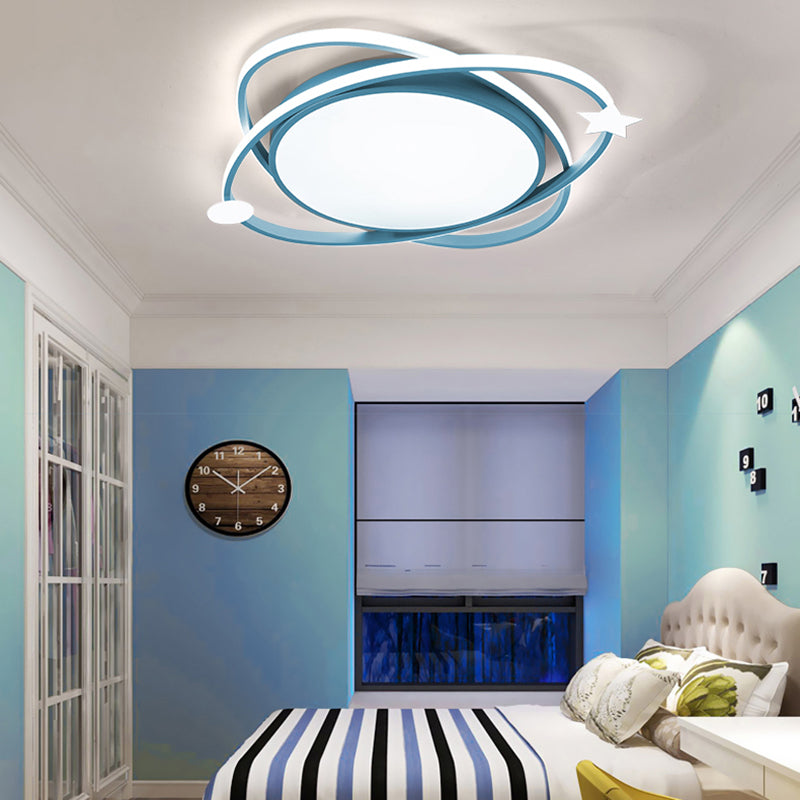 Metal Geometric Flush Mount Light Lovely Style Ceiling Light for Kid's Room