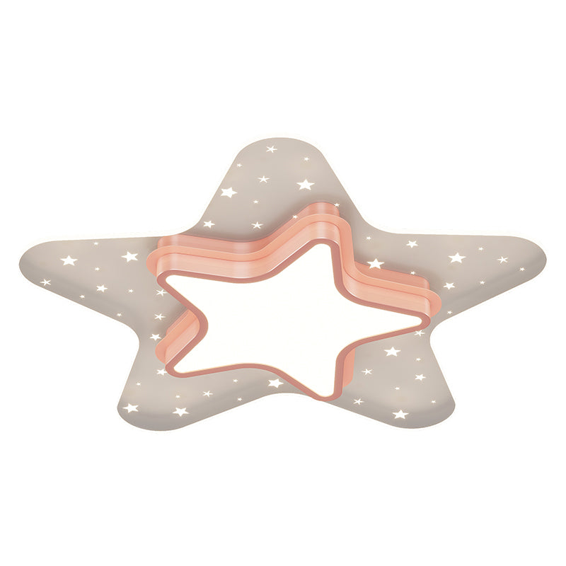 Metal Star Shape Ceiling Mount Light Lovely Colorful LED Ceiling Light for Kid's Room