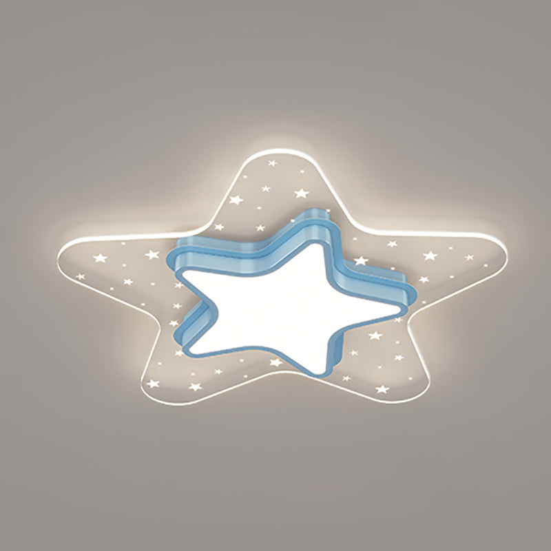 Metal Star Shape Ceiling Mount Light Lovely Colorful LED Ceiling Light for Kid's Room