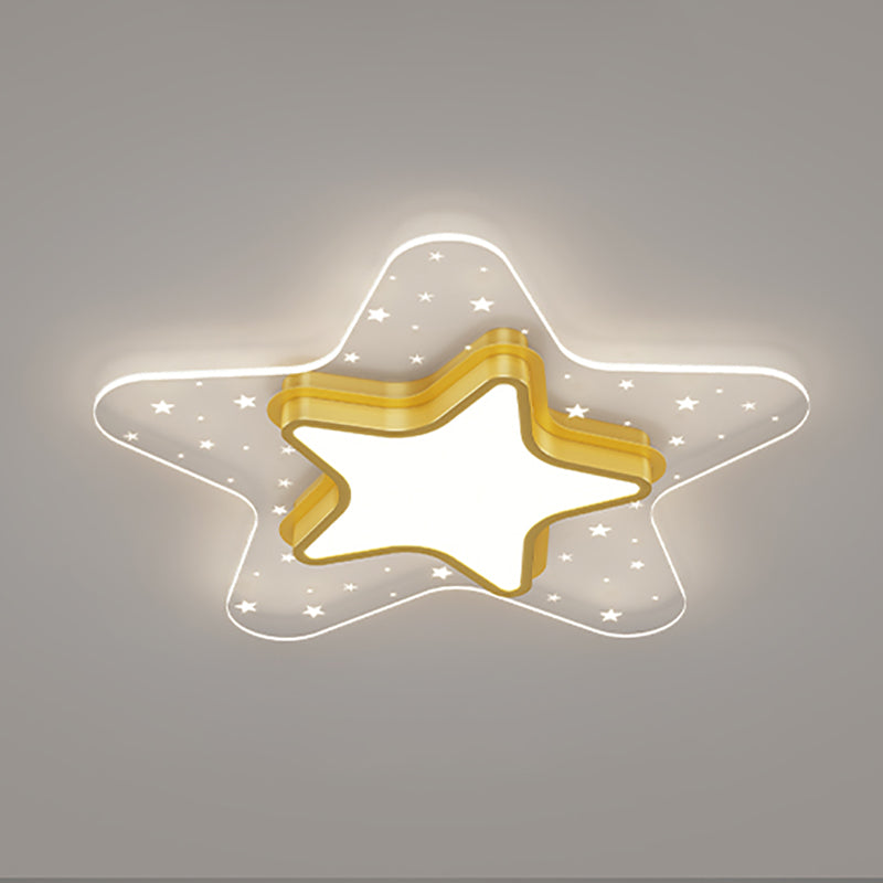 Metal Star Shape Ceiling Mount Light Lovely Colorful LED Ceiling Light for Kid's Room