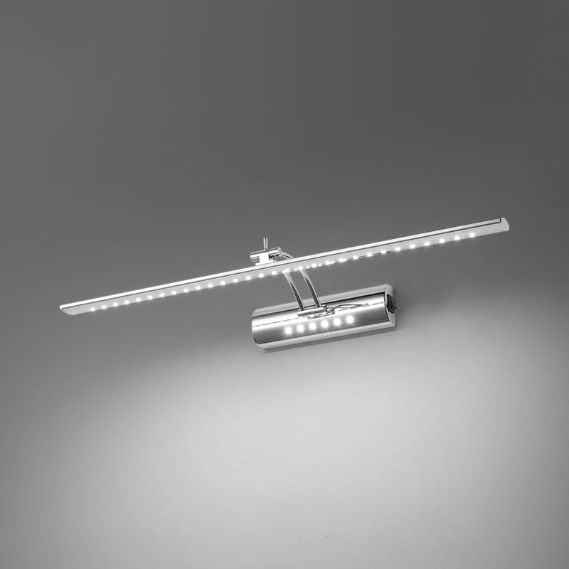 Vanité moderne linéaire Lumière Mirror LED à 1 lumière Light pour la salle de bain en argent