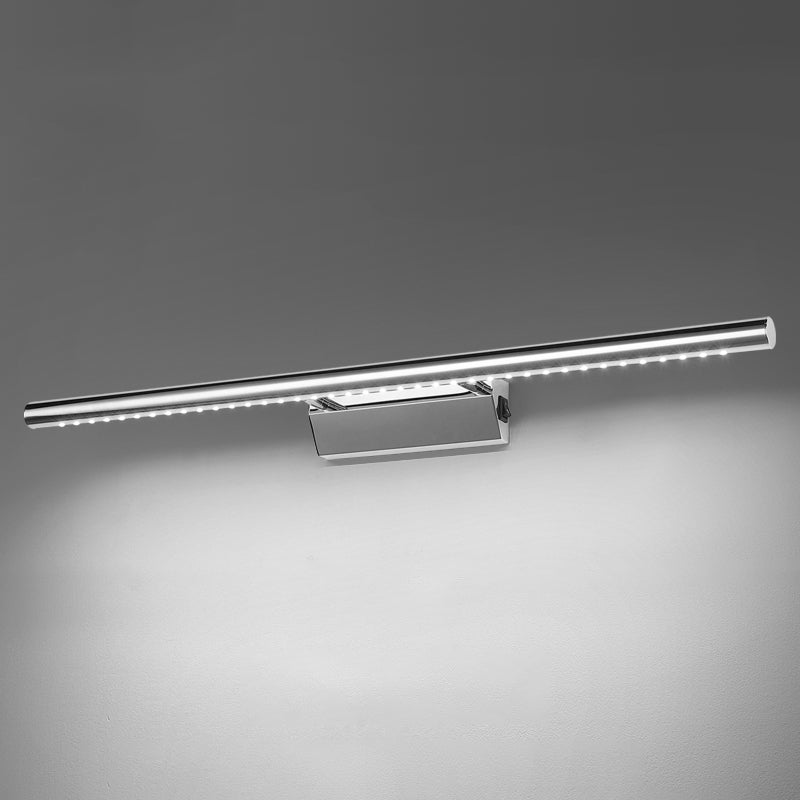 Vanité moderne linéaire Lumière Mirror LED à 1 lumière Light pour la salle de bain en argent