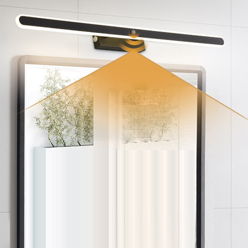 Moderne metalen ijdelheid Licht Zwart rechte LED Mirror Light voor badkamer