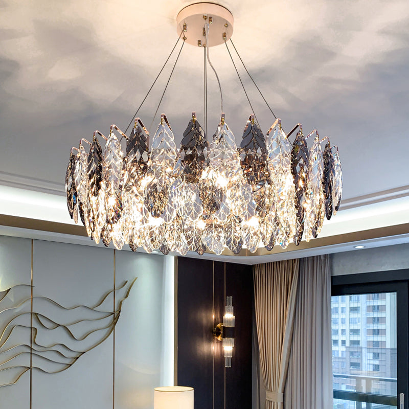 Modern Style Leaf Shaped Chandelier Crystal Chandelier for Bedroom Living Room