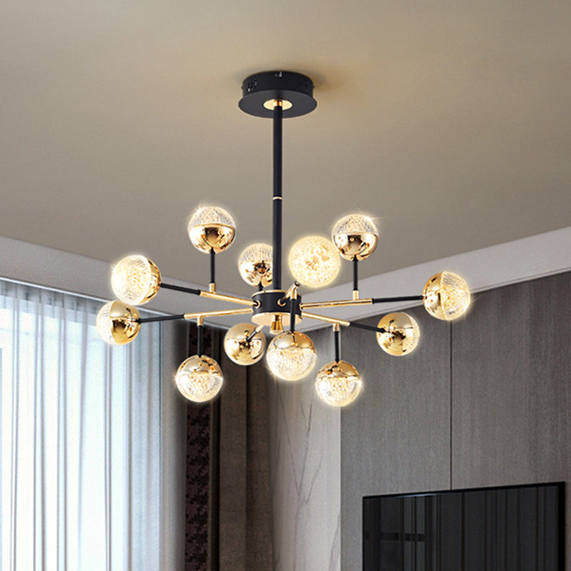 Hanging Light Fixtures Modernist Style Globe Shape Metal Chandelier Lights