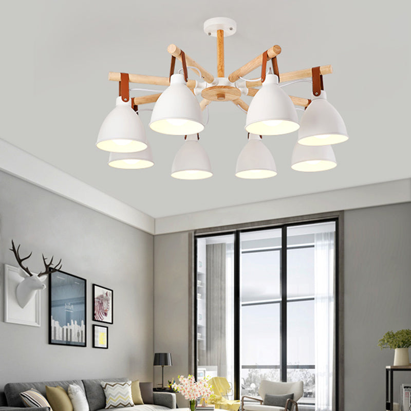 Multi Light Bowl Branche Hanging Lights Modern Style Metal Sanging Éclairage pour le salon