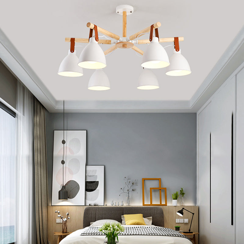 Multi Light Bowl Branche Hanging Lights Modern Style Metal Sanging Éclairage pour le salon