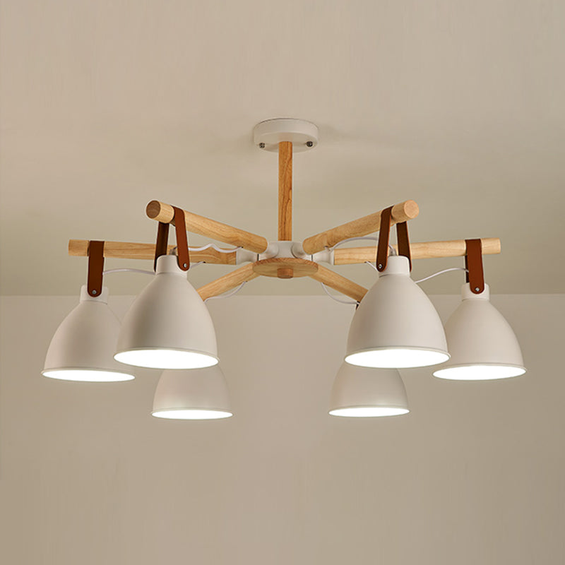 Multi Light Bowl Branche Hanging Lights Modern Style Metal Sanging Éclairage pour le salon