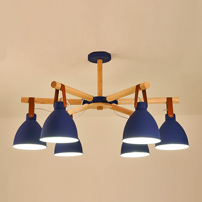 Multi Light Bowl Branche Hanging Lights Modern Style Metal Sanging Éclairage pour le salon