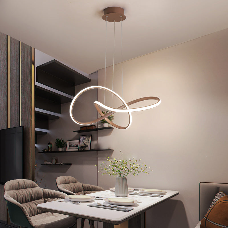 Contemporary Aluminum Pendant Light Linear Ceiling Light for Dining Room