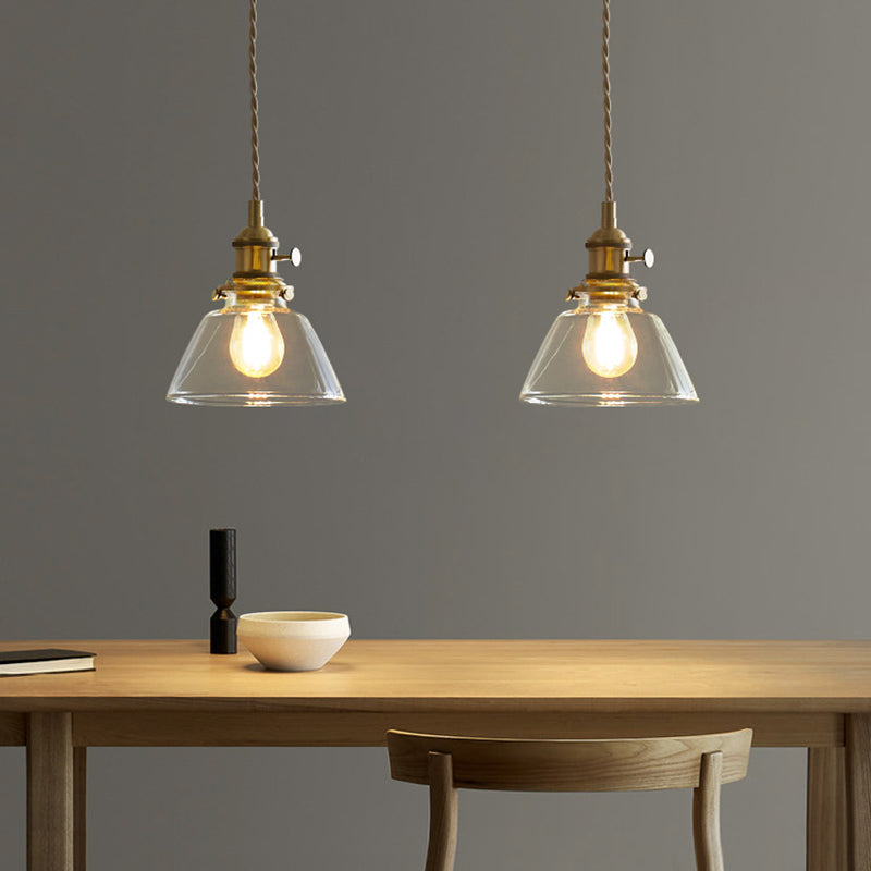 Industrieglas hängendes Anhänger leichtes 1-Licht-Coffeeshop hängende Licht im Messing