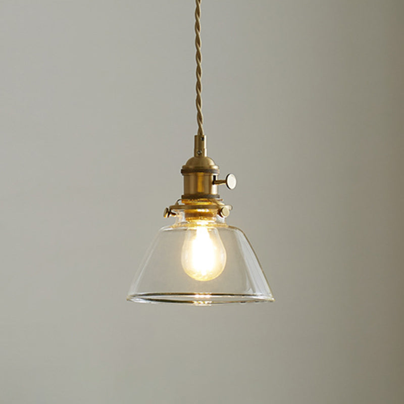 Industrieglas hängendes Anhänger leichtes 1-Licht-Coffeeshop hängende Licht im Messing